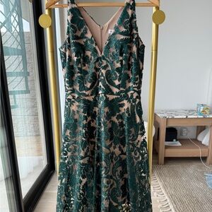 Dress the population- green sequins dress